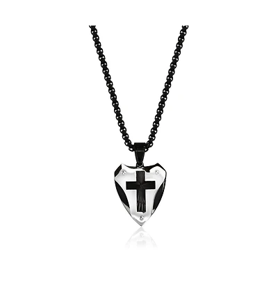 Metallo Stainless Steel, D-c Cross Triangle Necklace