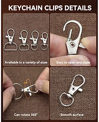 Gnuadz 325PCS Keychain Making Kit Lobster Clasp Swivel Hook Jump rings Extender Chain