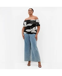 City Chic Women's Dana Blur Print Mesh Top