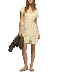 Lucky Brand Women's Printed V-Neck Mini Slip Dress