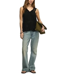 Lucky Brand Women's Peplum Lace Trimmed Sleeveless Tank