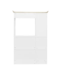 Flynama 54.7in Hall Tree 4in1 Entryway Storage Shoe Cabinet Mirror Hooks Bench