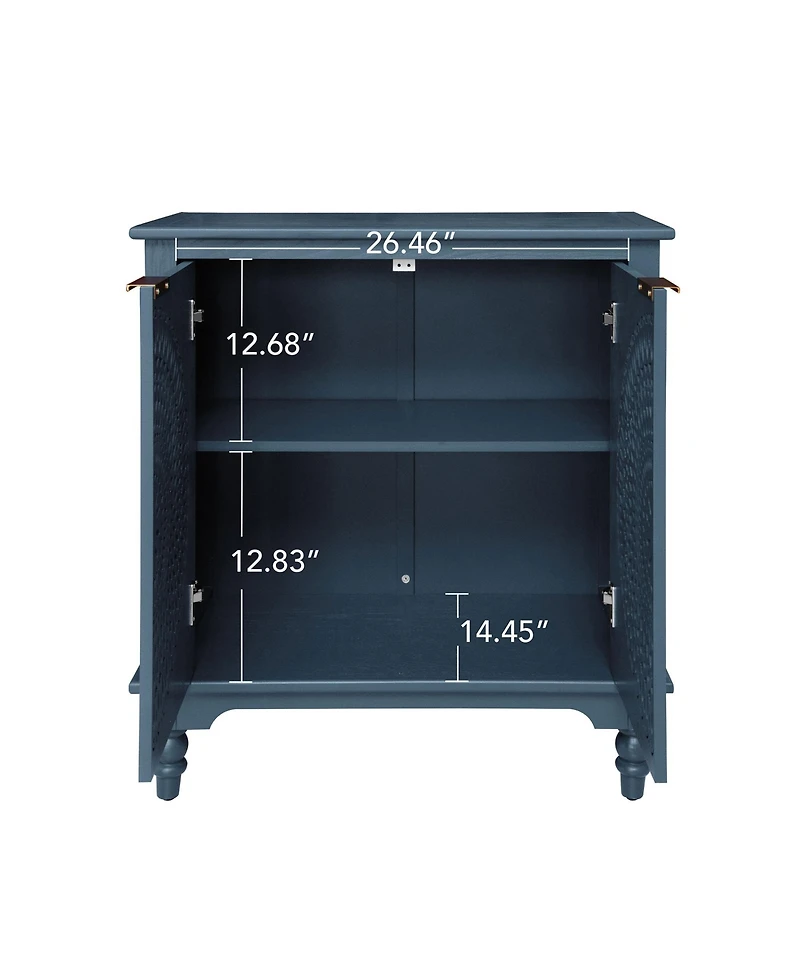 Flynama American Style Hollow Carved 2 Door Accent Cabinet Buffet Sideboard Storage For Entryway