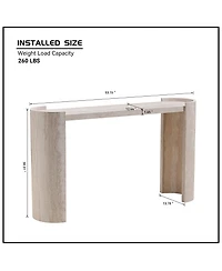 Flynama 53.15in Faux Mars Marble Narrow Console Table Modern Entryway Sofa Table