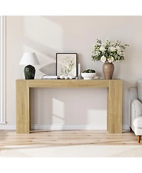 Flynama 62.99in Extra Long Farmhouse Entryway Table Narrow Sofa Table