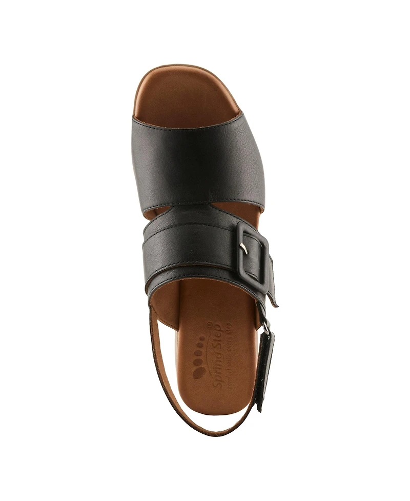 Spring Step Acoliana Women s Leather Sandal with Oversized Buckle and Comfort