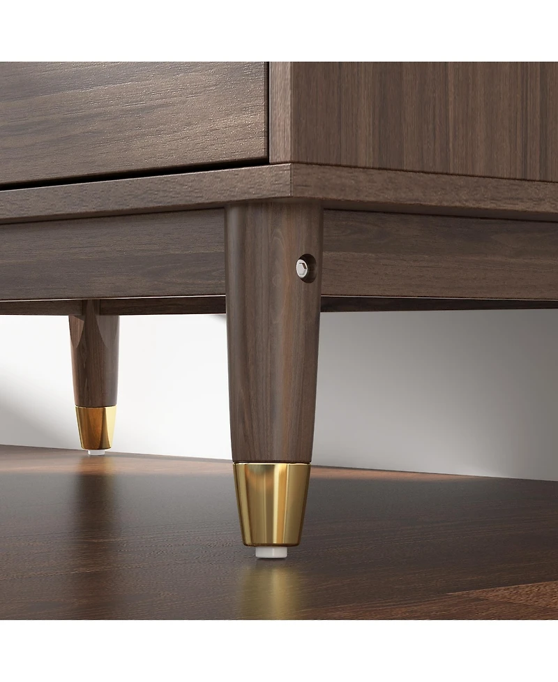 Homsee Armoire with 2-Drawers, Hanging Rod and Metal Handles