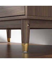 Homsee Armoire with 2-Drawers, Hanging Rod and Metal Handles