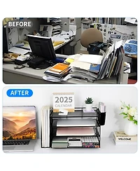Gnuadz Desk Organizer 4-Tier File Drawer Pen Holders