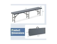 Clihome 6 Feet Plastic Folding Bench Portable Seat with Handle and Lock
