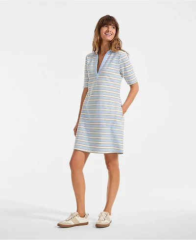 Lands' End Women's Starfish Elbow Sleeve Polo Dress
