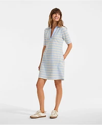 Lands' End Women's Starfish Elbow Sleeve Polo Dress