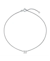 Bling Jewelry Tiny Block Letter Alphabet Initial A-z Dainty Pendant Necklace .925 Sterling Silver