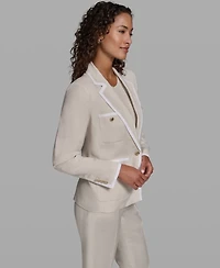 Karl Lagerfeld Paris Women's Collared Woven Jacket