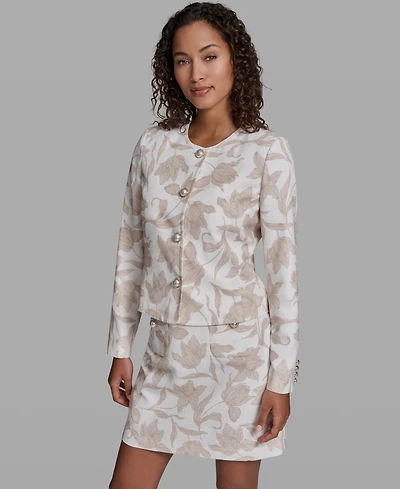 Karl Lagerfeld Paris Women's Cropped Woven Jacket