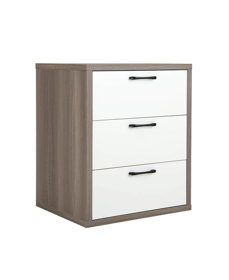 sumyeg Modern Dresser Nightstand with 3 Slide-Out Drawers