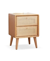 sumyeg Nordic Modern Solid Wood Nightstand Simple Bedside Cabinet Storage