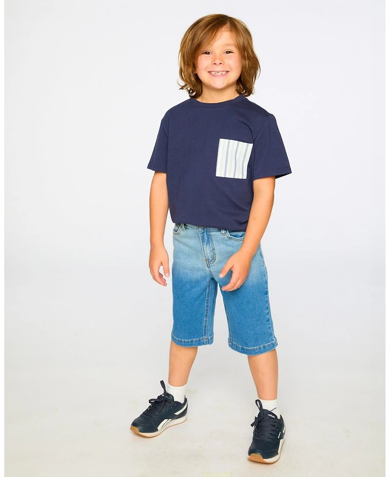 Deux par Deux Big Boys Jersey T-Shirt with Chest Pocket