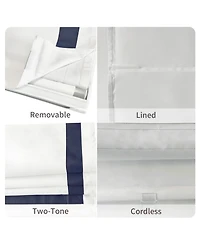 Shadisfy Cordless Pull Down Blackout Roman Shade with Ribbon Border