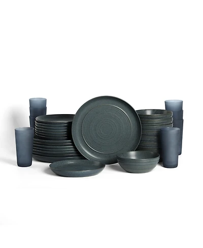 Stone Lain Elio 32-Pc. Dinnerware & Glassware Set, Service For 4