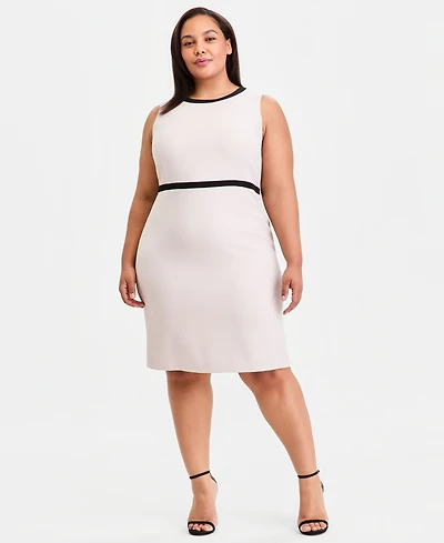 Kasper Plus Colorblocked Sleeveless Sheath Dress