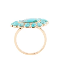 Barse Durango Blue Turquoise Golden Statement Ring