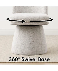 Maison Boucle Modern Armless Upholstered Fabric 360 Swivel Dining Chair 1 Piece