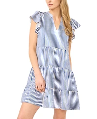 CeCe Women's Short-Sleeve Ruffle Tiered Dress