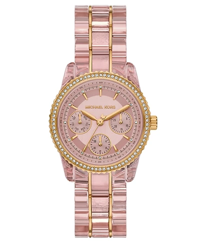 Michael Kors Women's Bryant Quartz Multifunction Pink Mixed Watch 35mm