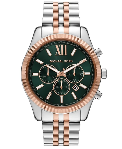 Michael Kors Men's Lexington Quartz Chronograph Two-Tone Stainless Steel Watch 45mm