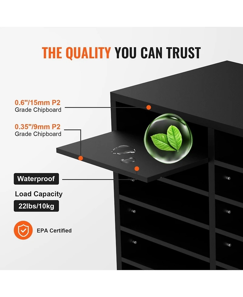 Sugift Wood Literature Organizer 12 Compartments Removable Shelves for Office and Home