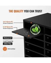 Sugift Wood Literature Organizer 12 Compartments Removable Shelves for Office and Home