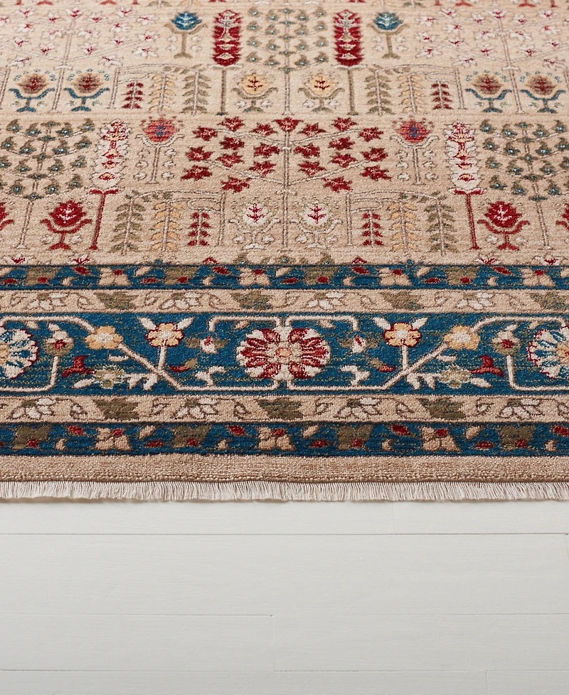 Lauren Ralph Lauren Margaux LRL1297D Beige and Navy 5'1" X 7'6" Area Rug