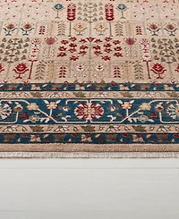 Lauren Ralph Lauren Margaux LRL1297D Beige and Navy 5'1" X 7'6" Area Rug