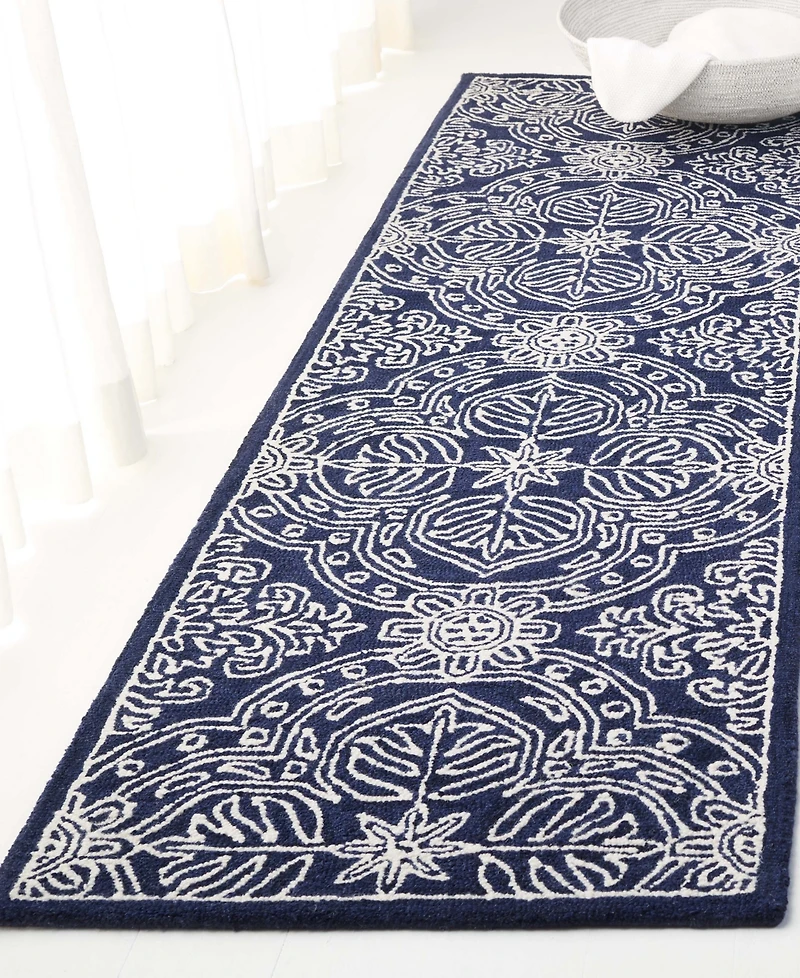 Lauren Ralph Lauren Etienne LRL6603N Navy and Ivory 2'3" X 7' Runner Area Rug