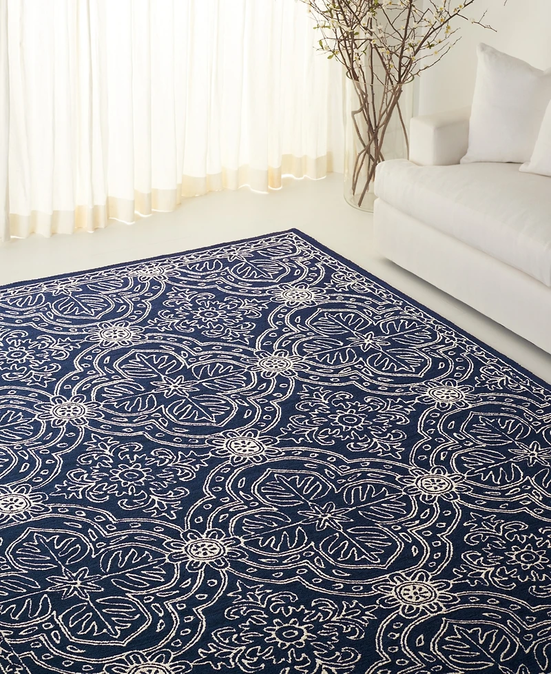 Lauren Ralph Lauren Etienne LRL6603N Navy and Ivory 8' X 10' Area Rug
