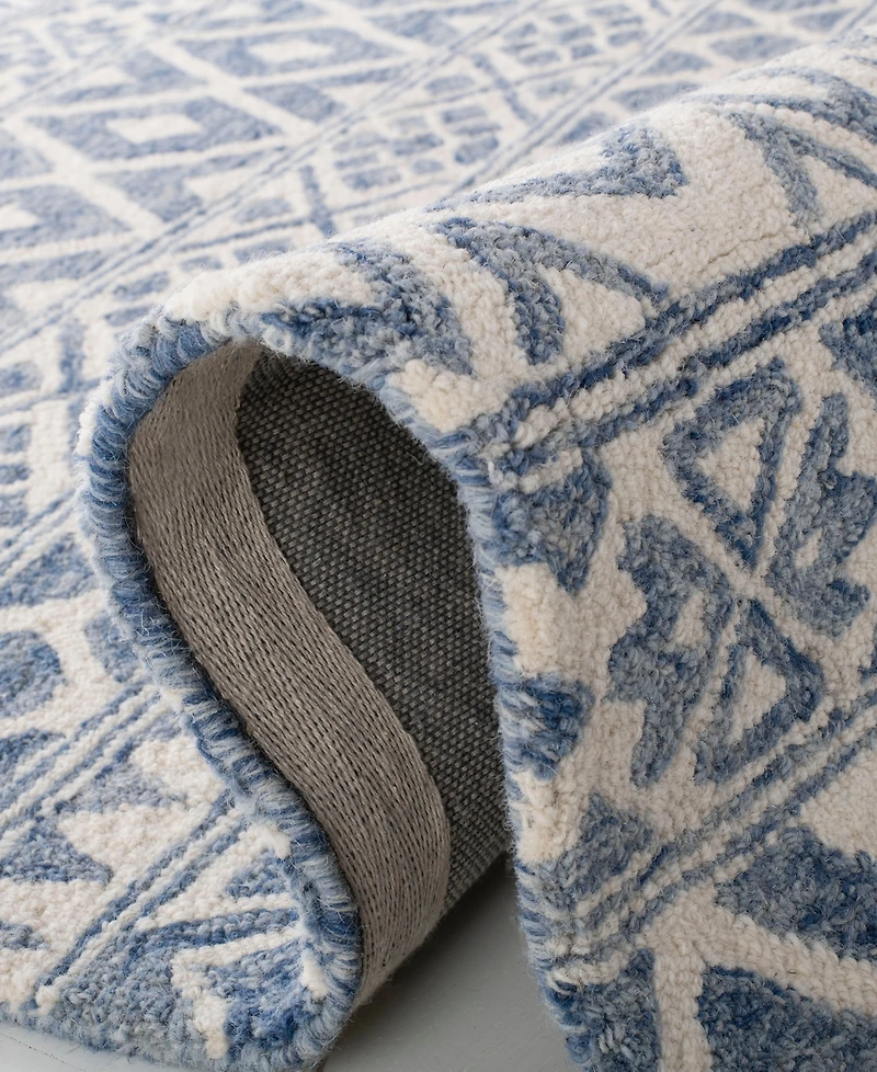 Lauren Ralph Lauren Theresa LRL6650A Ivory and Blue 2'3" X 8' Runner Area Rug