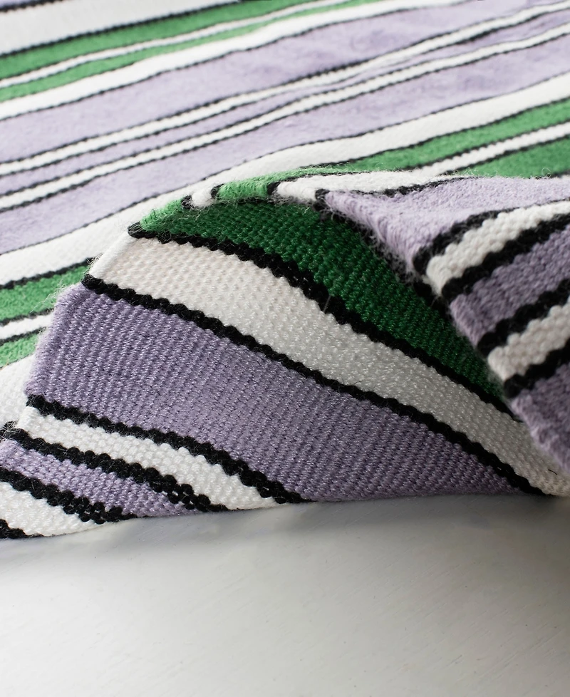 Lauren Ralph Lauren Leopold Stripe LRL2462G Lilac 8' X 10' Outdoor Area Rug