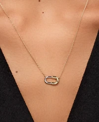 Ana Luisa Blake Two-Tone Micropave Gold Pendant Necklace