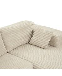 Famapy Modular Sectional Sofa with Pillows, L-Shape Corduroy Cloud Couch