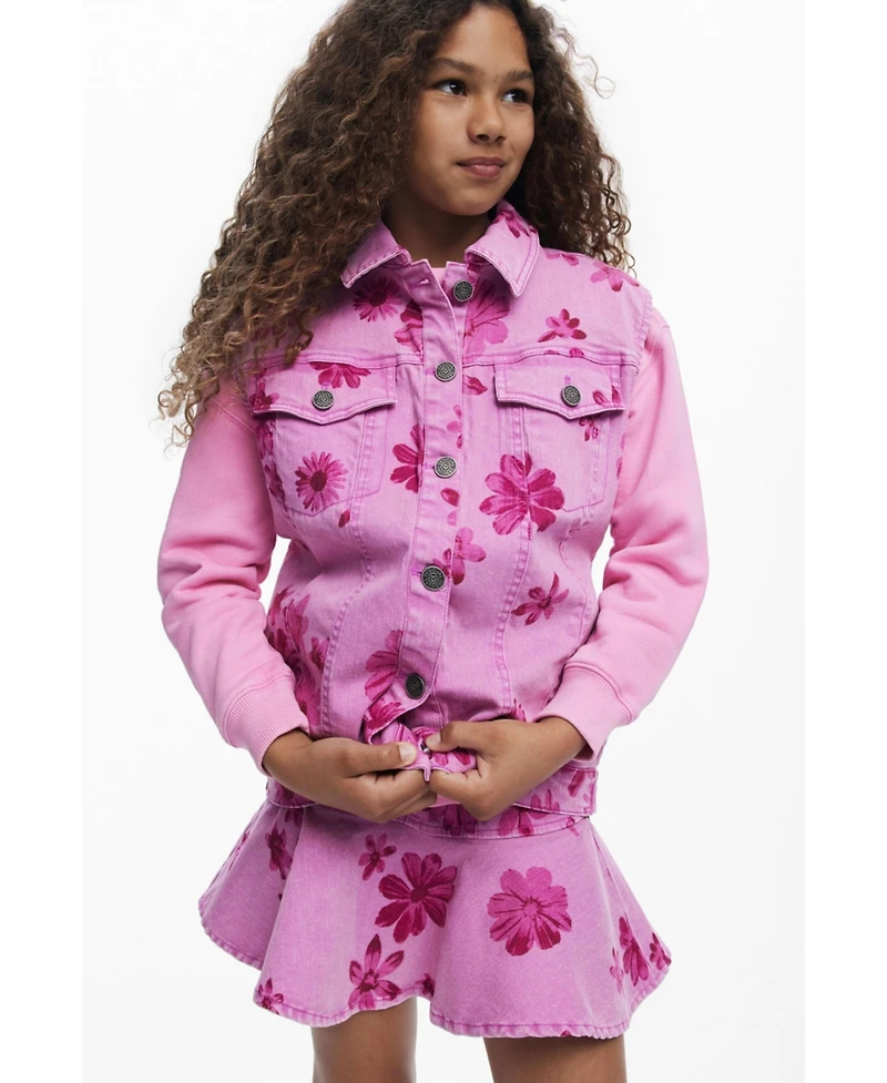 Desigual Girls Girls's Short denim floral skirt