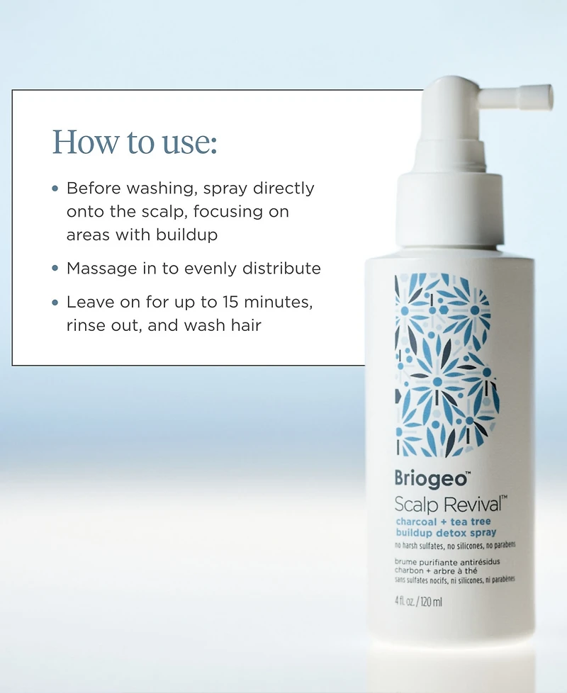 Briogeo Scalp Revival Charcoal + Tea Tree Buildup Detox Spray, 4 oz.