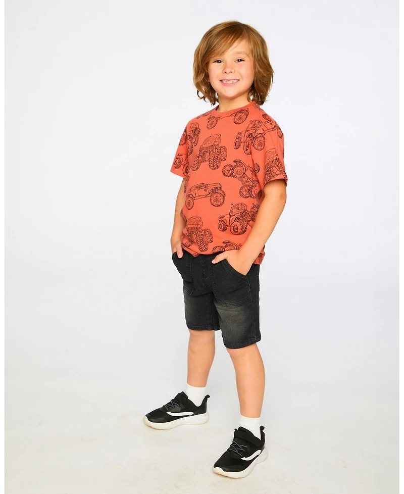 Deux par Deux Little Boys Cotton Jersey T-Shirt Printed Trucks