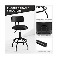 Gouun Adjustable Swivel Counter Height Bar Stool Set of 2 with Padded Pu Leather Seat and Back
