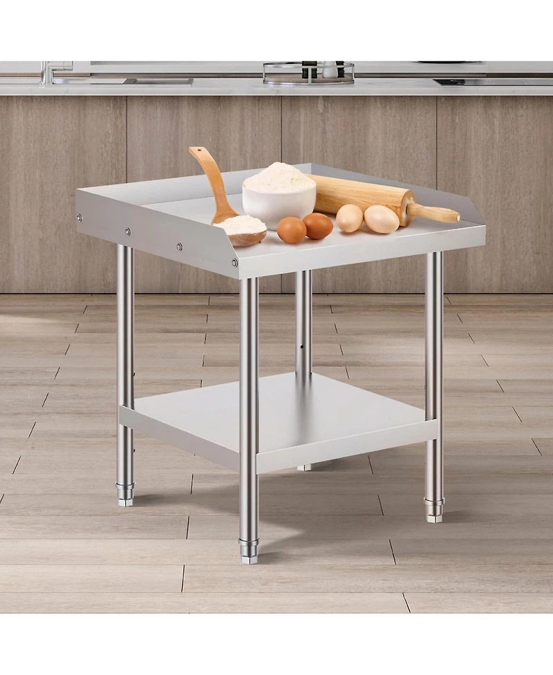 Sugift Stainless Steel Work Table 24 x 24 x 26 in Commercial Food Prep with Backsplash