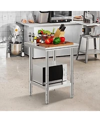 Sugift Stainless Steel Prep Table 24 x 24 x 31 in 700 lbs Load Capacity
