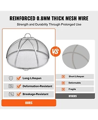 Sugift 30in Diameter Stainless Steel Fire Pit Spark Screen Lid Cover