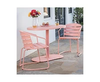 Sumyeg 3-Piece Retro Modern Outdoor Bistro Set with Oval Table