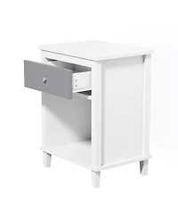 sumyeg Wooden Nightstand with One Drawer and Shelf