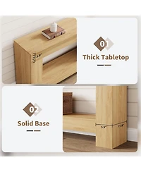 gaomon Entryway Console Table, Farmhouse 2-Tier Entryway Table, Long Sofa Accent Table Behind Couch Table with Open Storage